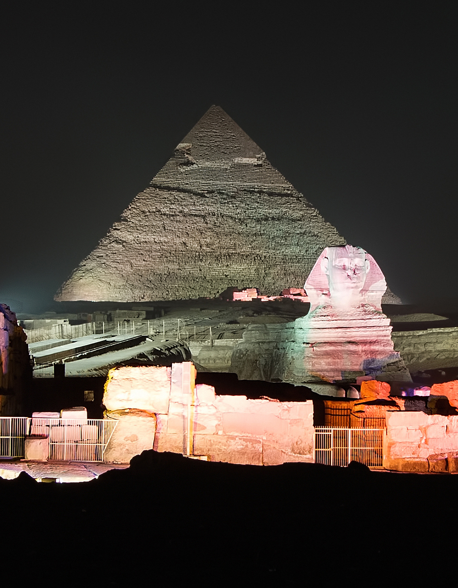 Les éclairages des pyramides de Gizeh